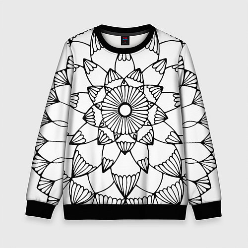 Детский свитшот Мандала узор ракушка / 3D-Черный – фото 1