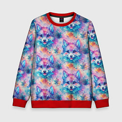 Свитшот детский Фурри мордочки волчонка, цвет: 3D-красный