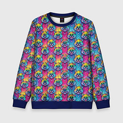 Свитшот детский Фурри мордочки лисички, цвет: 3D-синий