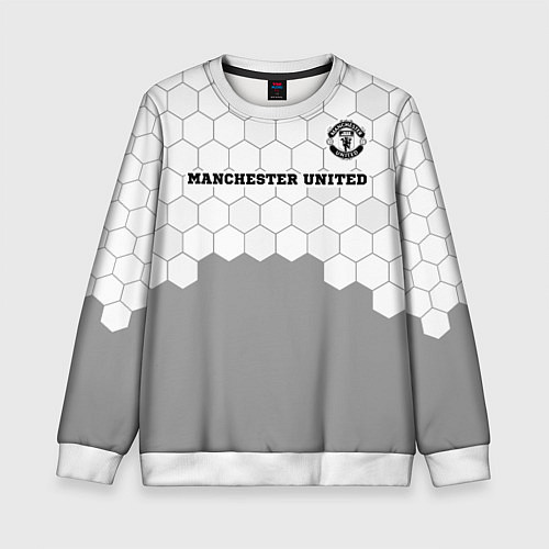 Детский свитшот Manchester United sport на светлом фоне посередине / 3D-Белый – фото 1