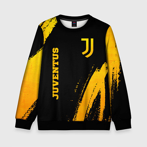 Детский свитшот Juventus - gold gradient вертикально / 3D-Черный – фото 1