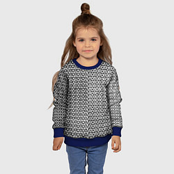 Свитшот детский Чёрно-белые волнистые линии, цвет: 3D-синий — фото 2