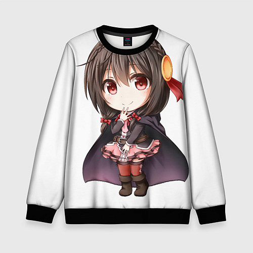 Детский свитшот Konosuba Юн-юн чибик / 3D-Черный – фото 1