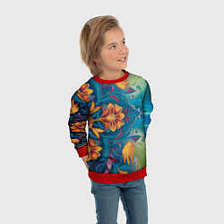 Свитшот детский Батик в традиционном индонезийском стиле, цвет: 3D-красный — фото 2