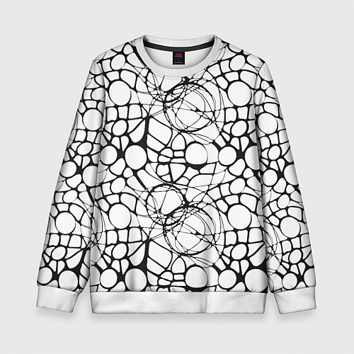 Детский свитшот Абстрактный нейрографический узор / 3D-Белый – фото 1