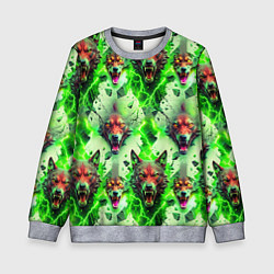 Свитшот детский Волки эпический паттерн, цвет: 3D-меланж