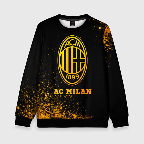 Детский свитшот AC Milan - gold gradient / 3D-Черный – фото 1