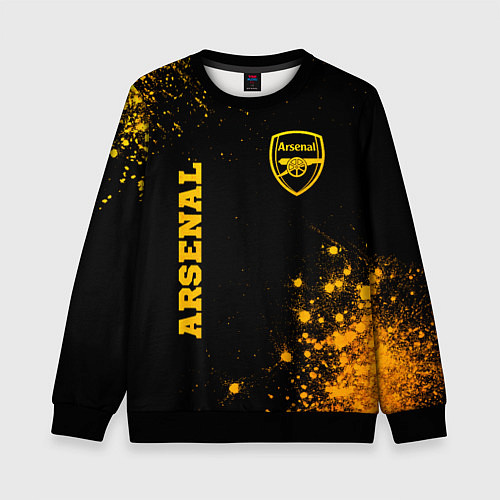 Детский свитшот Arsenal - gold gradient вертикально / 3D-Черный – фото 1