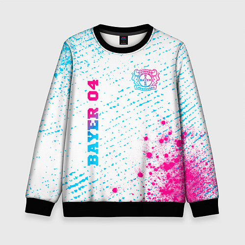 Детский свитшот Bayer 04 neon gradient style вертикально / 3D-Черный – фото 1