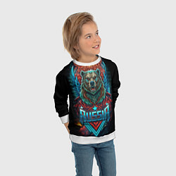Свитшот детский Суровый русский медведь, цвет: 3D-белый — фото 2
