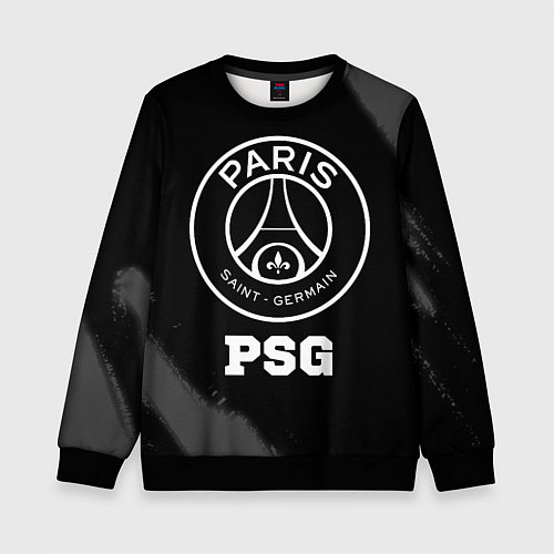 Детский свитшот PSG sport на темном фоне / 3D-Черный – фото 1