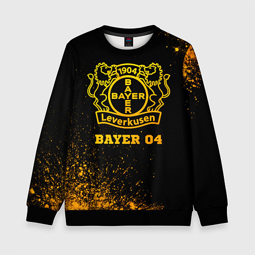 Детский свитшот Bayer 04 - gold gradient / 3D-Черный – фото 1