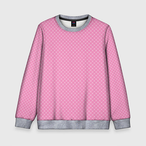 Детский свитшот Розовый паттерн сеточка / 3D-Меланж – фото 1
