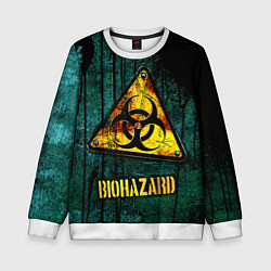 Свитшот детский Biohazard yellow sign, цвет: 3D-белый