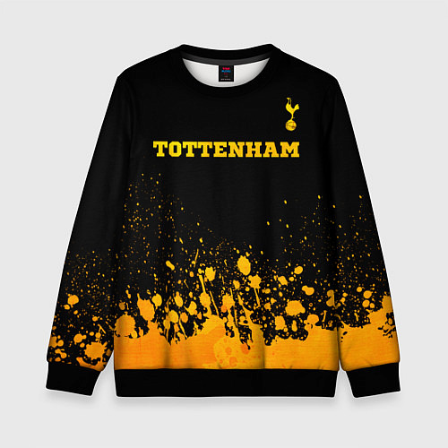 Детский свитшот Tottenham - gold gradient посередине / 3D-Черный – фото 1