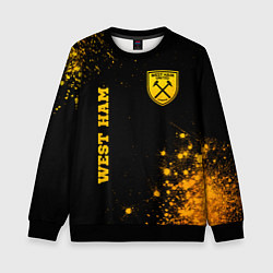 Свитшот детский West Ham - gold gradient вертикально, цвет: 3D-черный