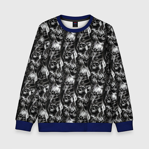 Детский свитшот Smoke skulls / 3D-Синий – фото 1