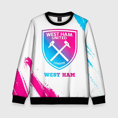 Детский свитшот West Ham neon gradient style / 3D-Черный – фото 1