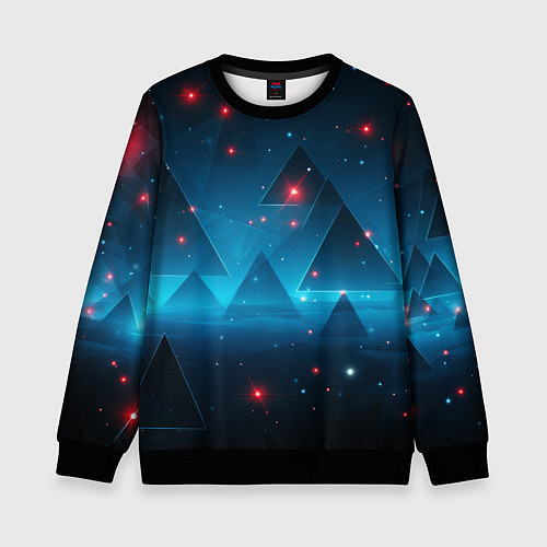 Детский свитшот Пирамиды в космосе абстракции / 3D-Черный – фото 1