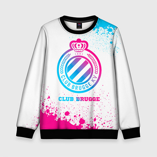 Детский свитшот Club Brugge neon gradient style / 3D-Черный – фото 1