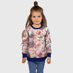 Свитшот детский Акварельный фон в пастельных тонах, цвет: 3D-синий — фото 2