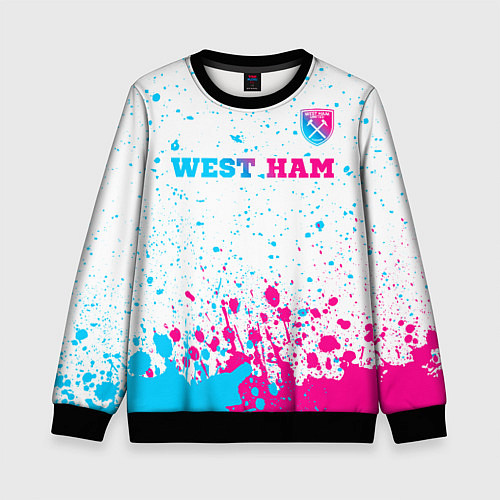 Детский свитшот West Ham neon gradient style посередине / 3D-Черный – фото 1