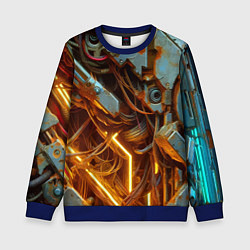 Свитшот детский Cyber armor - ai art, цвет: 3D-синий