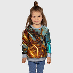 Свитшот детский Cyber armor - ai art, цвет: 3D-меланж — фото 2