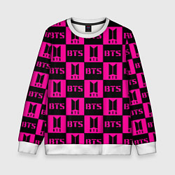 Детский свитшот BTS pattern pink logo