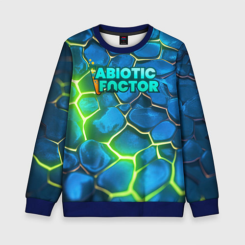 Детский свитшот Abiotic Factor logo bright neon / 3D-Синий – фото 1