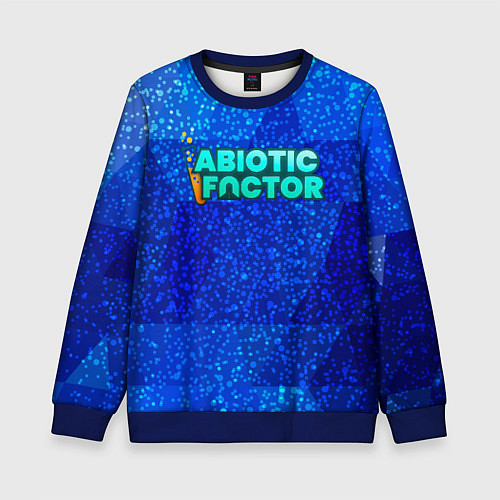 Детский свитшот Abiotic Factor logo blue neon / 3D-Синий – фото 1