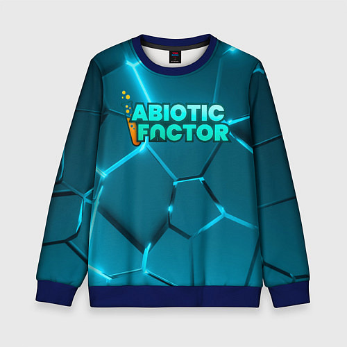 Детский свитшот Abiotic Factor logo neon / 3D-Синий – фото 1