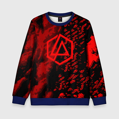 Детский свитшот Linkin park red logo / 3D-Синий – фото 1