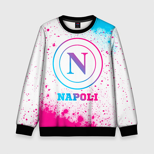 Детский свитшот Napoli neon gradient style / 3D-Черный – фото 1