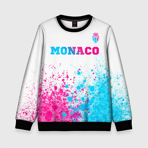 Детский свитшот Monaco neon gradient style посередине / 3D-Черный – фото 1