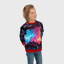 Свитшот детский Абстрактные краски во взрыве, цвет: 3D-красный — фото 2