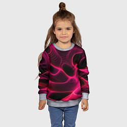 Свитшот детский Неоновая яркая геометрическая абстракция со светом, цвет: 3D-меланж — фото 2