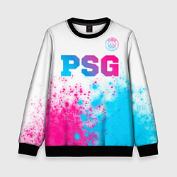 Детский свитшот PSG neon gradient style посередине