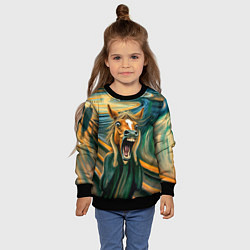 Свитшот детский Лошадь кричит на картине Эдварда Мунка, цвет: 3D-черный — фото 2