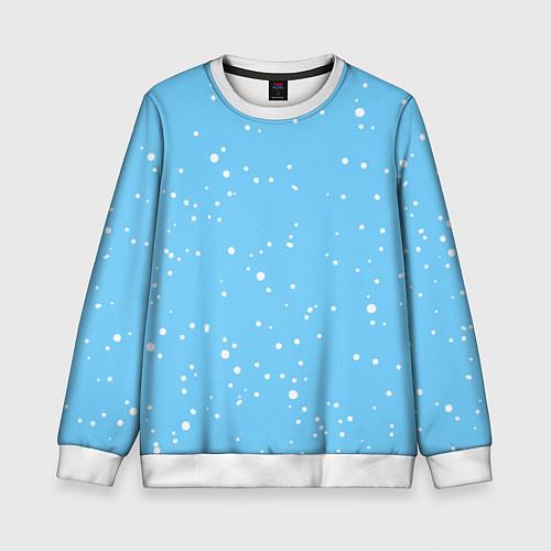 Детский свитшот Снежинки на нежно голубом / 3D-Белый – фото 1