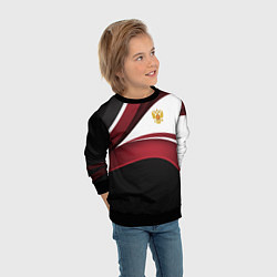 Свитшот детский Униформа Россия - бордовая, цвет: 3D-черный — фото 2