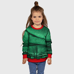Свитшот детский Зеленая джинса, цвет: 3D-красный — фото 2