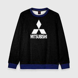 Свитшот детский Mitsubishi logo white, цвет: 3D-синий