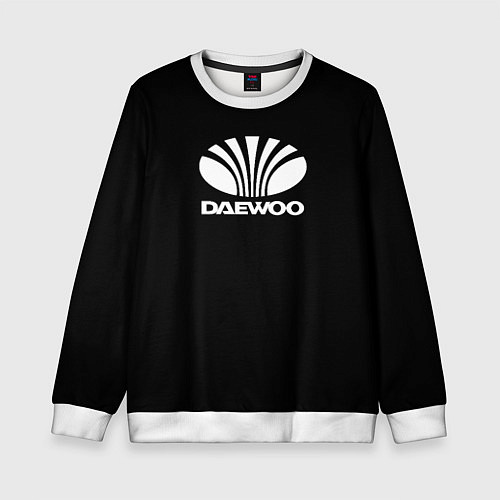 Детский свитшот Daewoo white logo / 3D-Белый – фото 1