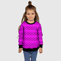 Свитшот детский Геометрический узор цвета фуксия, цвет: 3D-черный — фото 2