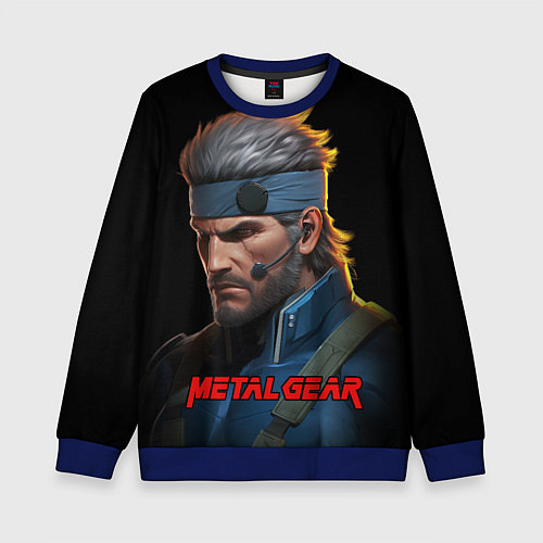 Детский свитшот Веном Снейк из игры Metal gear / 3D-Синий – фото 1