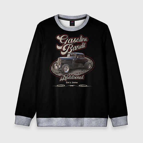 Детский свитшот Хотрод Gasoline bandit / 3D-Меланж – фото 1