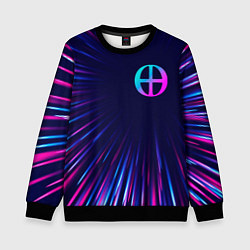 Свитшот детский Blue Exorcist neon blast lines, цвет: 3D-черный