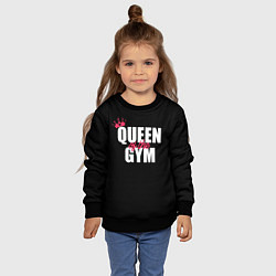 Свитшот детский Queen of the gym - crown, цвет: 3D-черный — фото 2