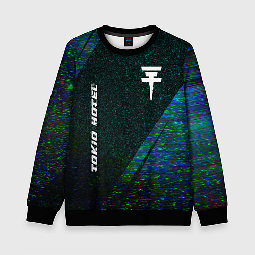 Детский свитшот Tokio Hotel glitch blue / 3D-Черный – фото 1